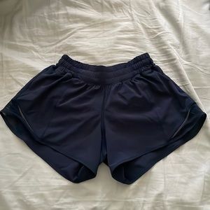 Lululemon navy hotty hot shorts size 4. 4” length
